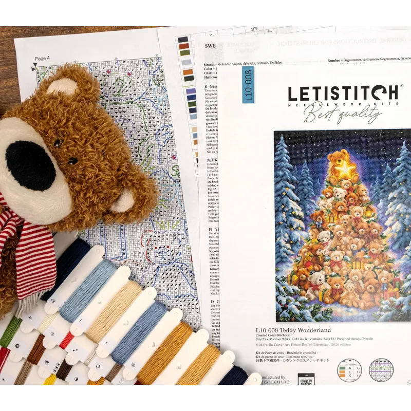 Cross stitch kit "Teddy Wonderland" 25x35 cm L10-008