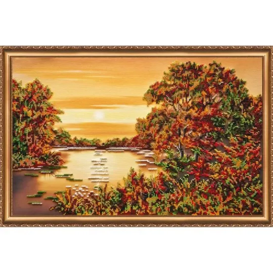 Bead Embroidery Kit on Art Canvas "Quiet Sunset" 50 х 32 cm AAB-226