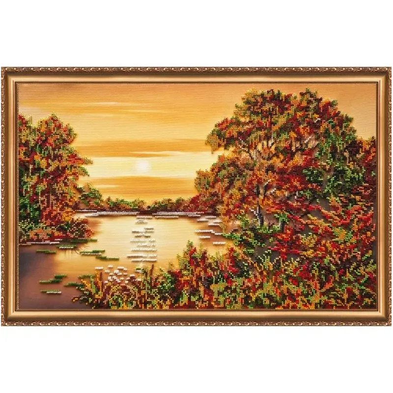 Bead Embroidery Kit on Art Canvas "Quiet Sunset" 50 х 32 cm AAB-226