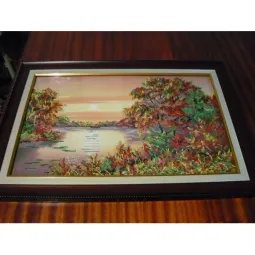 Perlenstick-Set auf Kunstleinwand "Ruhiger Sonnenuntergang" 50 x 32 cm AAB-226