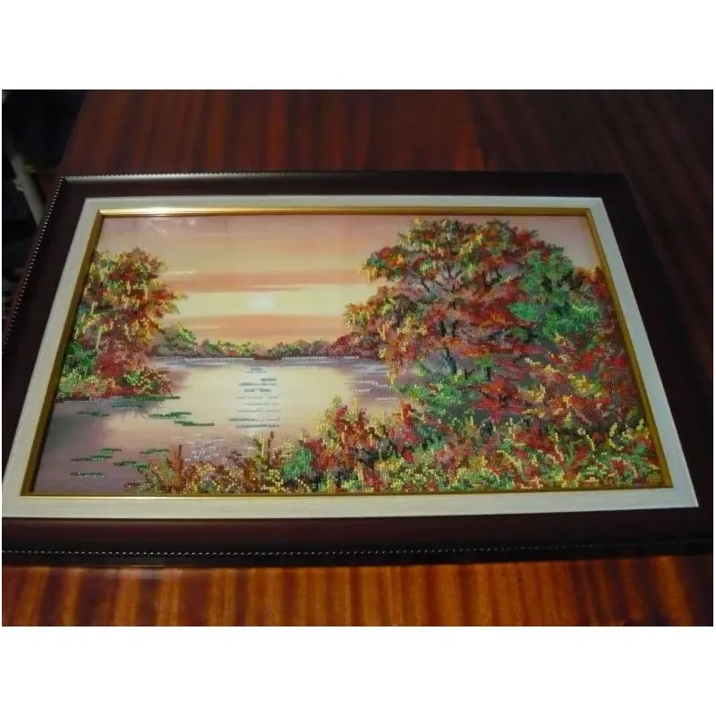 Bead Embroidery Kit on Art Canvas "Quiet Sunset" 50 х 32 cm AAB-226