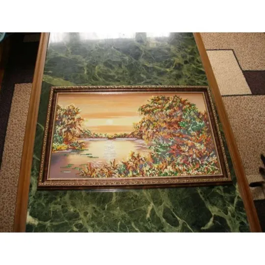 Bead Embroidery Kit on Art Canvas "Quiet Sunset" 50 х 32 cm AAB-226