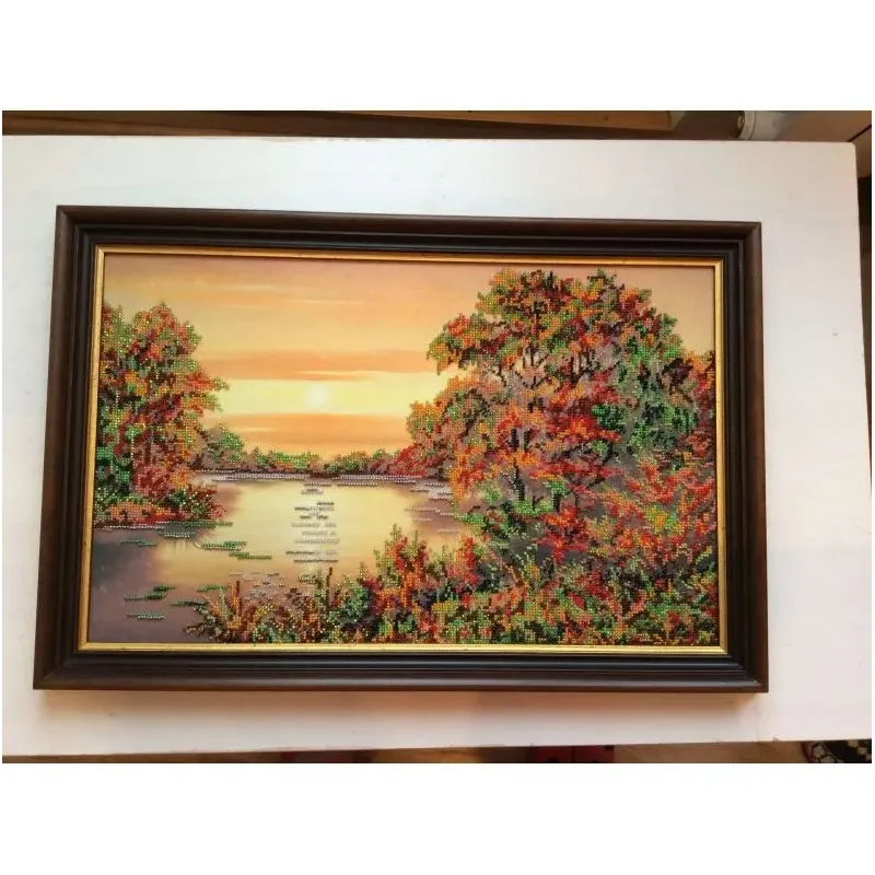 Bead Embroidery Kit on Art Canvas "Quiet Sunset" 50 х 32 cm AAB-226