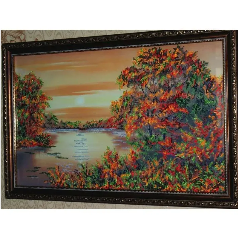 Bead Embroidery Kit on Art Canvas "Quiet Sunset" 50 х 32 cm AAB-226