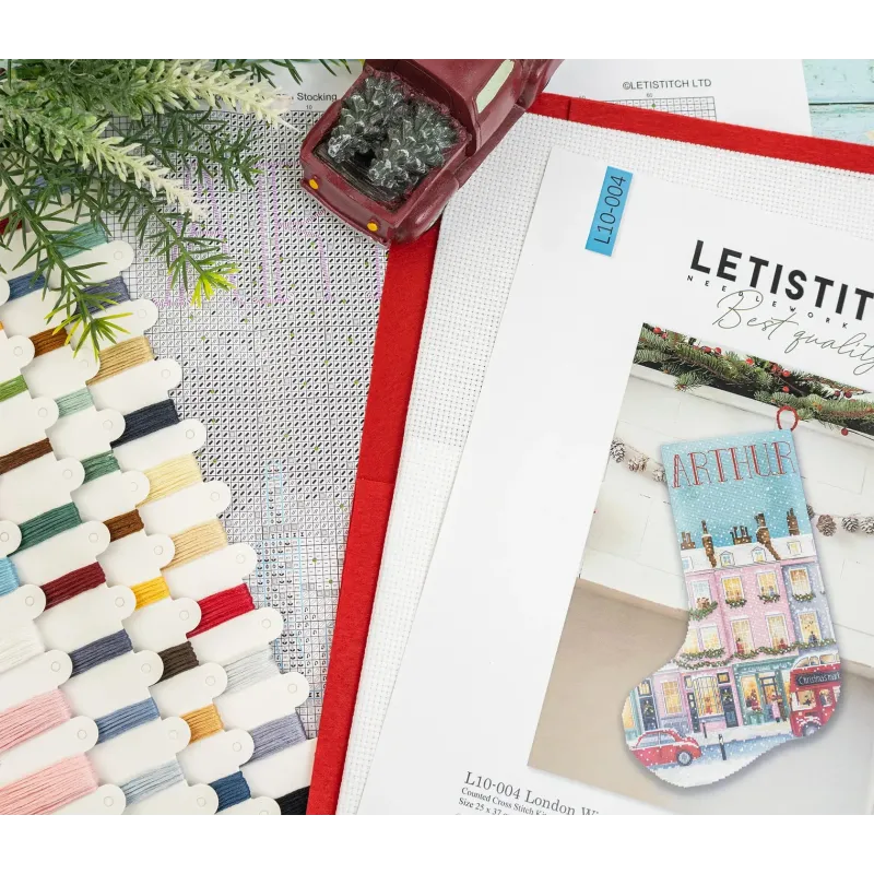 Kreuzstich-Set "London Winter Charm Stocking" 25 x 37 cm L10-004