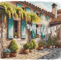 Набор для вышивания крестом "Патио с цветочными горшками" 28.57 × 27.94 cm AVA-P054