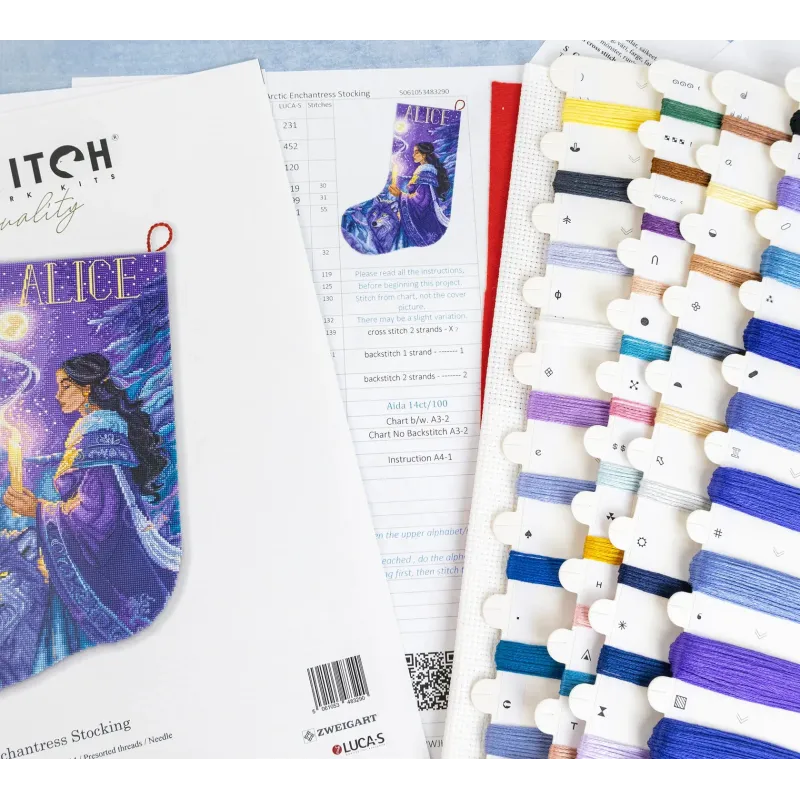 Cross stitch kit "Arctic Enchantress Stocking" 25 x 37 cm L10-002