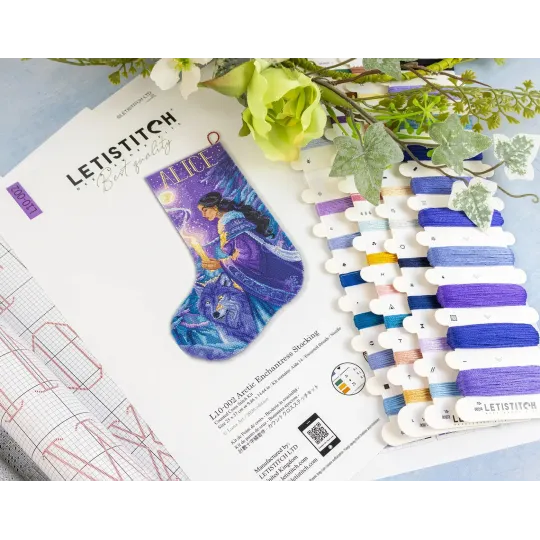 Cross stitch kit "Arctic Enchantress Stocking" 25 x 37 cm L10-002