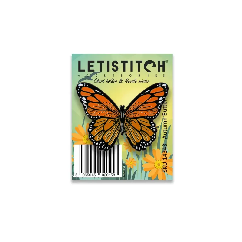 Support de diagramme et aimant à aiguilles "Papillon d'Automne" 40x30 mm 14343
