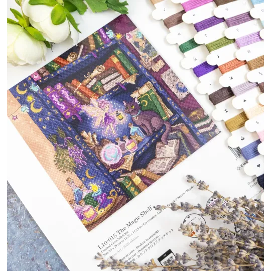 Cross stitch kit "The Magic Shelf" 29x29 cm L10-015
