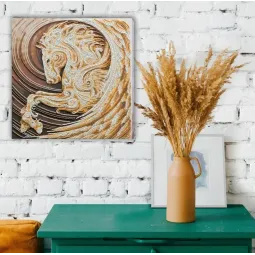 Perlenstick-Set auf Kunstleinwand "Pegasus" 30 x 30 cm AAB-657