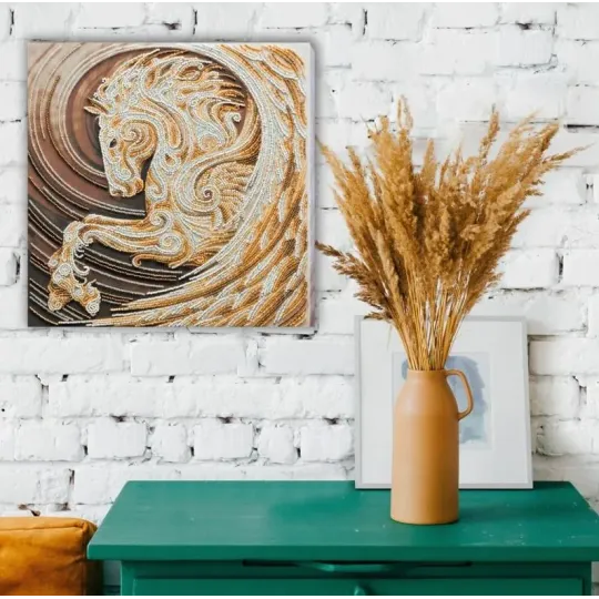 Bead Embroidery Kit on Art Canvas "Pegasus" 30 х 30 cm AAB-657