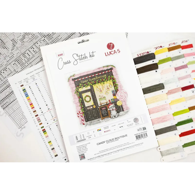 Cross Stitch Kit "Candy Cloud Boutique" 26x26 cm SB1447
