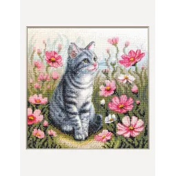 Cross stitch kit "Garden Whiskers" 20x20 SRA1041