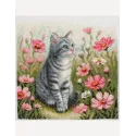 Kit point de croix "Moustaches de jardin" 20x20 SRA1041