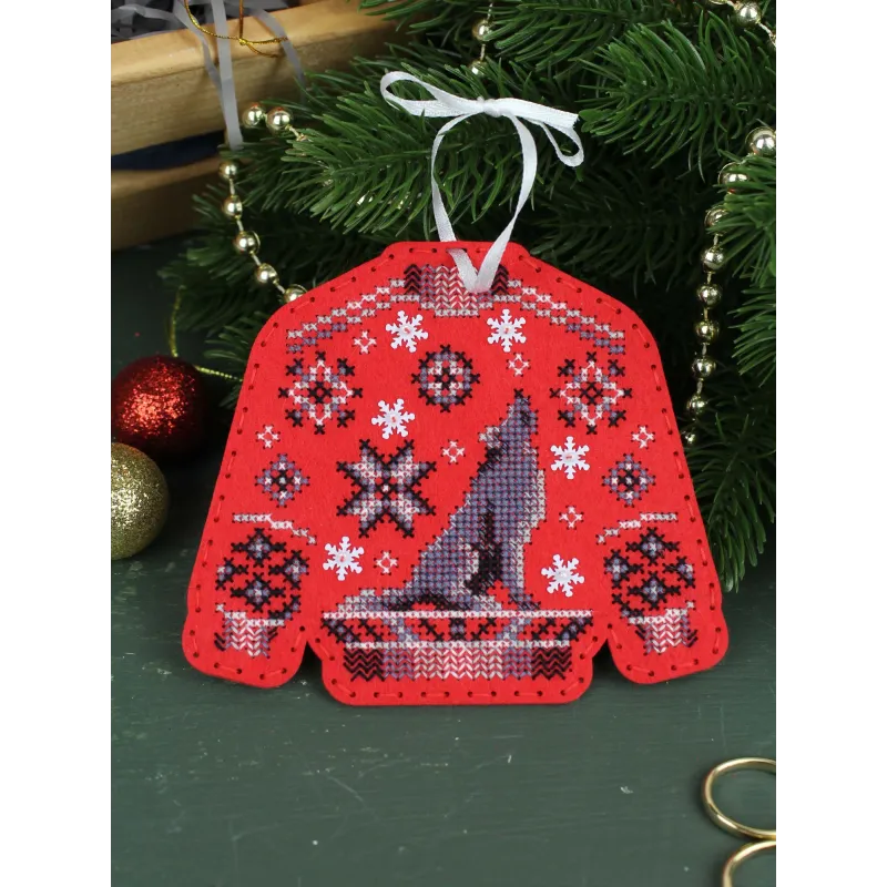 Kreuzstichset "Pullover mit einem Wolf" 11 x 13 cm ST-1099