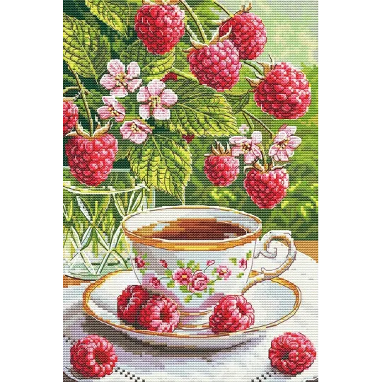 Cross stitch kit "Raspberry tea" 16 х 24,5 cm SANM-48