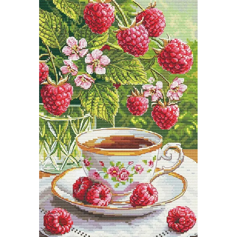 Cross stitch kit "Raspberry tea" 16 х 24,5 cm SANM-48
