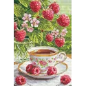 Набор для вышивания крестиком "Малиновый чай" 16 x 24,5 см SANM-48