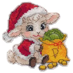 Cross stitch kit "Magnet. Little sheep" 9×9 cm S1751
