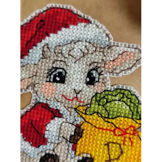 Cross stitch kit "Magnet. Little sheep" 9×9 cm S1751