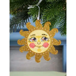 Kreuzstich-Set "Eine kleine Sonne im Gold" 11 x 11 cm ST-1206