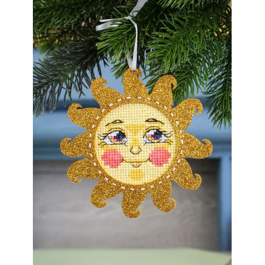 Cross stitch kit "A little sun in gold" 11 x 11 cm ST-1206