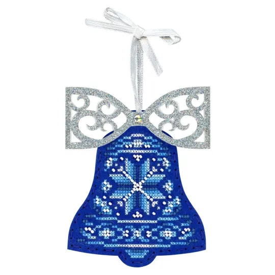 Kit de point de croix "Clochette bleue avec un nœud" 12 x 9 cm ST-1203