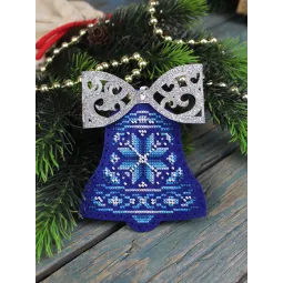 Kit de point de croix "Clochette bleue avec un nœud" 12 x 9 cm ST-1203