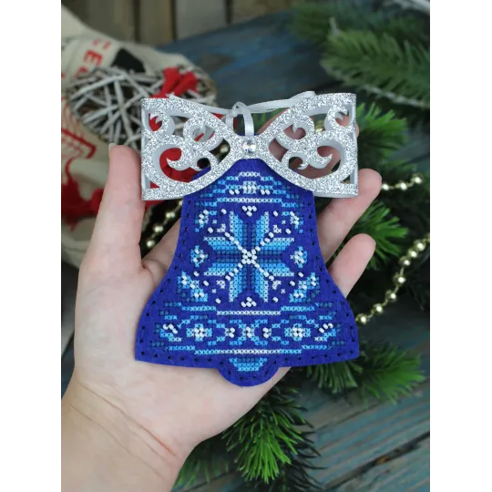 Cross stitch kit "Blue bell with a bow" 12 x 9 cm ST-1203