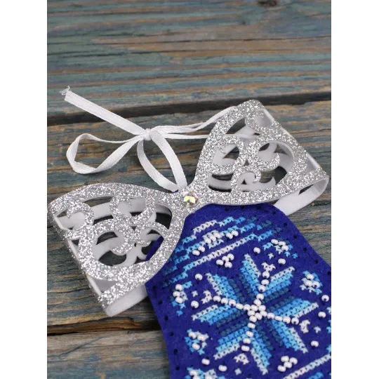 Cross stitch kit "Blue bell with a bow" 12 x 9 cm ST-1203