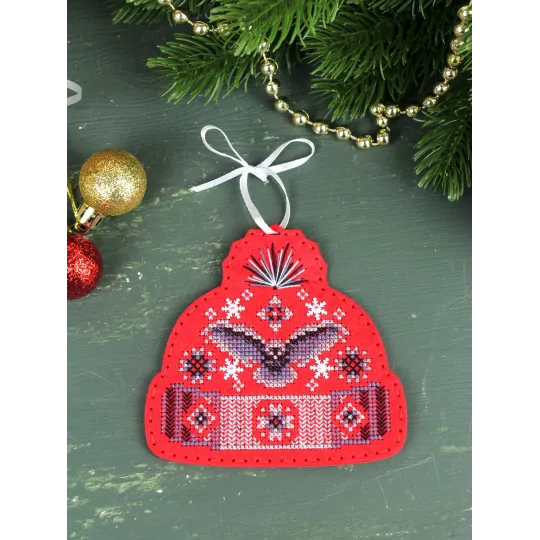 Kreuzstich-Set "Hut mit Eule" 11 x 11 cm ST-1098