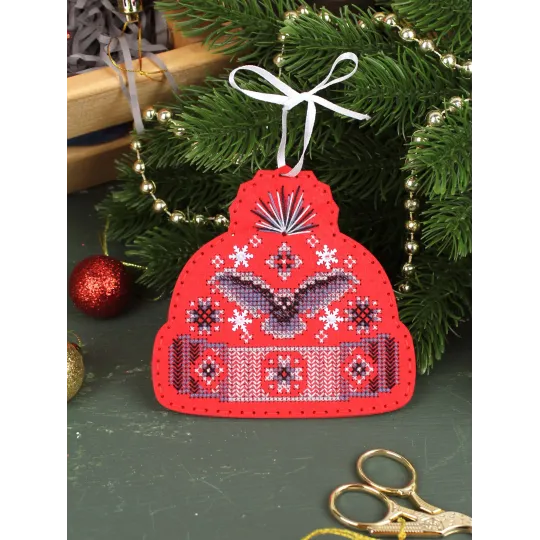 Kreuzstich-Set "Hut mit Eule" 11 x 11 cm ST-1098