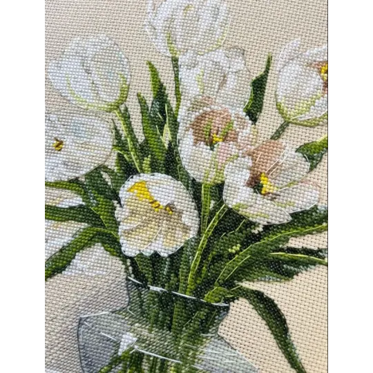 Kit point de croix "Inhaler le parfum du printemps" 21x21 cm S1739