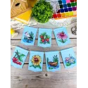 Cross stitch kit "Summer garland (7 flags)" 11 x 8 cm ST-1211