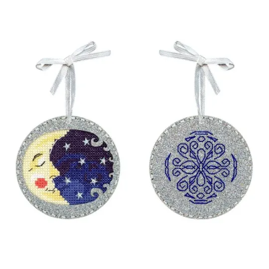 Kreuzstich-Set "Ein Mond in Silber" 9 x 9 cm ST-1207