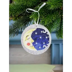 Cross stitch kit "A Moon in Silver" 9 x 9 cm ST-1207