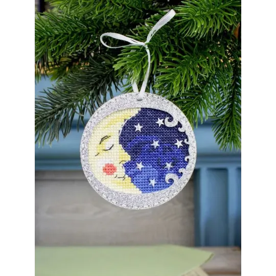 Kreuzstich-Set "Ein Mond in Silber" 9 x 9 cm ST-1207