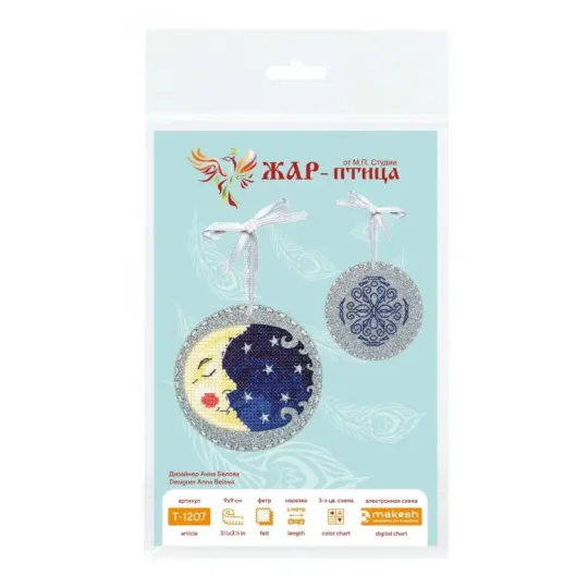 Cross stitch kit "A Moon in Silver" 9 x 9 cm ST-1207