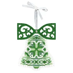 Cross stitch kit "White bell with a bow" 12 x 9 cm ST-1204