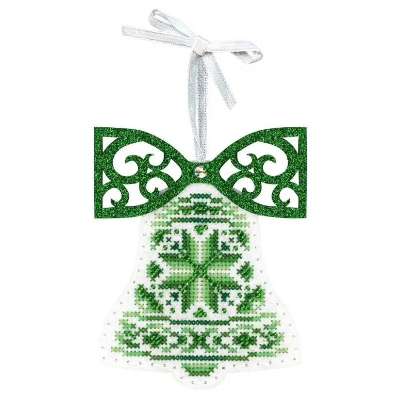 Kit point de croix "Clochette blanche avec un nœud" 12 x 9 cm ST-1204