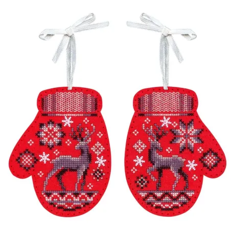 Cross stitch kit "Mittens with deer. Set of 2" 11 x 9 cm ST-1201