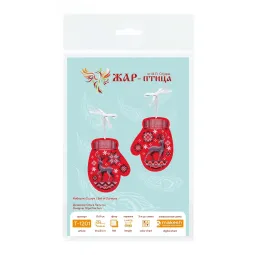 Cross stitch kit "Mittens with deer. Set of 2" 11 x 9 cm ST-1201