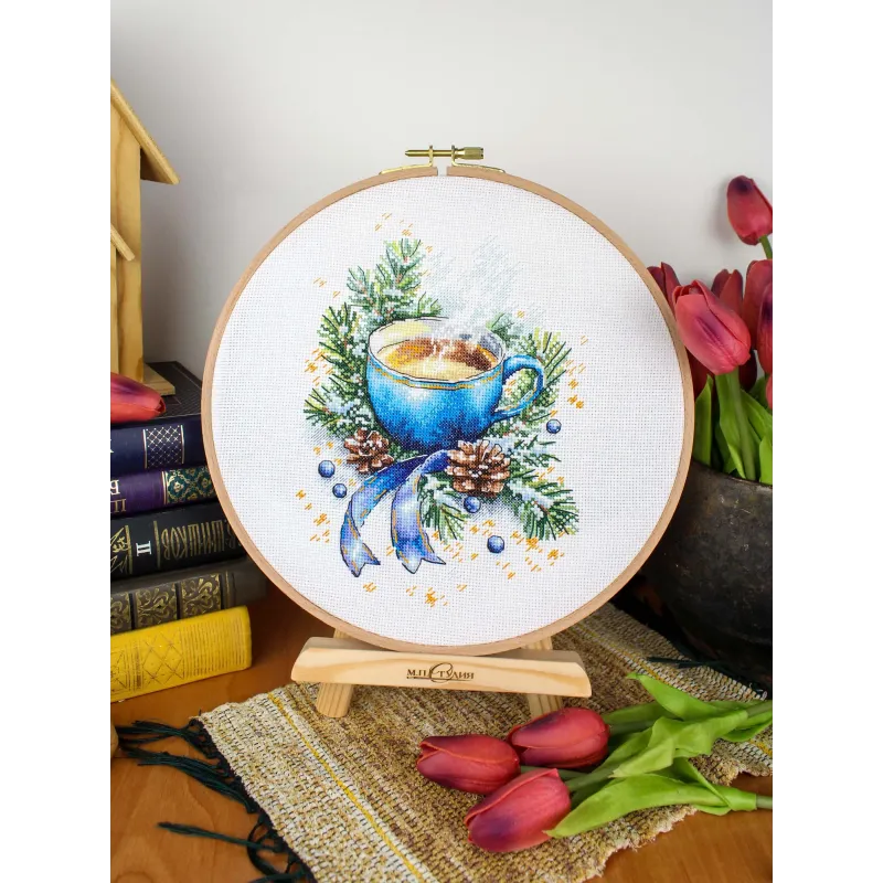Cross stitch kit "Warming tea" 20*14 cm SNV-1026