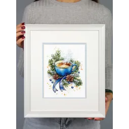 Cross stitch kit "Warming tea" 20*14 cm SNV-1026