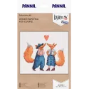 Cross stitch kit KLART "A pair of foxes" 18.5 x 16 cm KL8-539