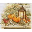 Kit de point de croix "Automne à la lumière d'une lanterne" 36x29 cm SBU5114