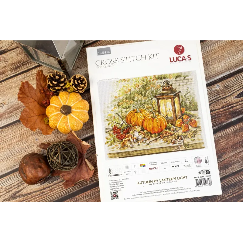 Kreuzstich-Set "Herbst im Laternenlicht" 36x29 cm SBU5114
