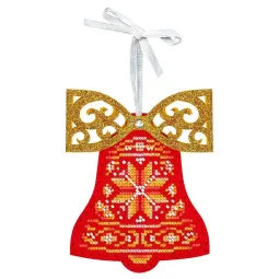 Cross stitch kit "Red bell with a bow" 12 x 9 cm ST-1202