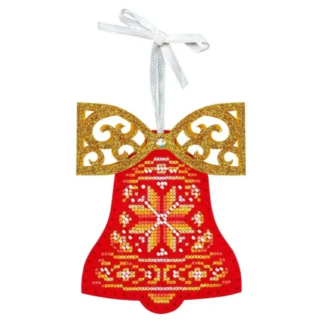 Cross stitch kit "Red bell with a bow" 12 x 9 cm ST-1202